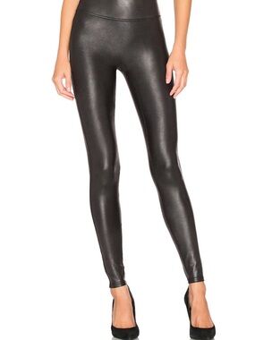 SPANX Faux Leather High-Waist Leggings - Black Size L NWOT